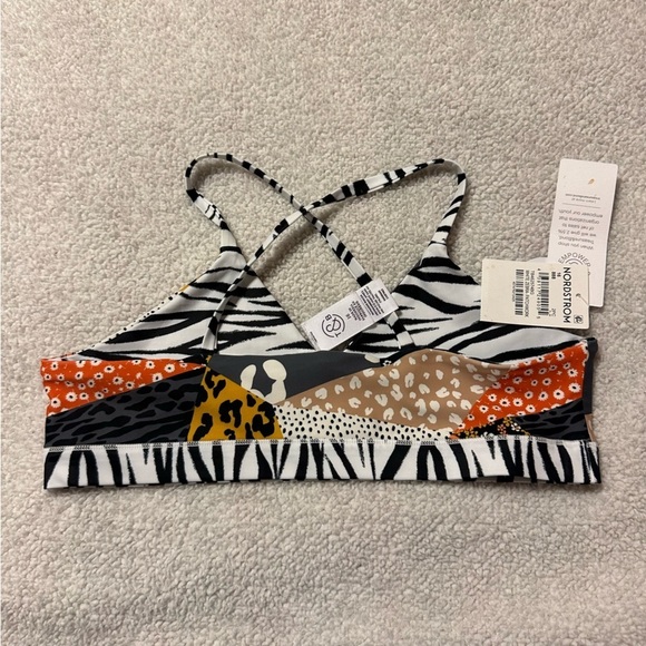 Treasure & Bond Girl’s Reversible Zebra Patchwork Bikini Top - Picture 9 of 12